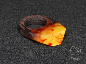 Огненное кольцо из смолы и дерева Венге