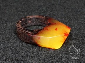 Огненное кольцо из смолы и дерева Венге