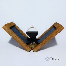 Шкатулка для помолвочного кольца с поворотным механизмом из дерева дуб