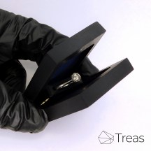 Шкатулка для помолвочного кольца с поворотным механизмом из дерева чёрный граб
